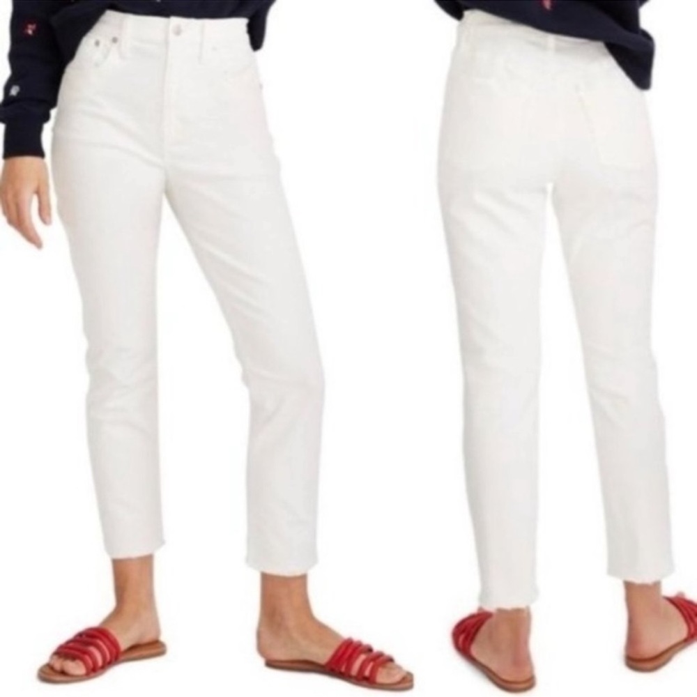 Madewell The High-Rise Slim Boyjean in Tile White